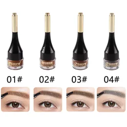 4 Farben dauerhafte wasserdichte braune Augenbrauen-Make-up-Augenbrauengel-Luftpolster-Augenbrauencreme mit Pinsel Cejas Postizas TSLM2