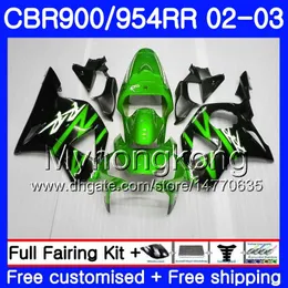 Bodys för Honda CBR900RR CBR 954 RR CBR954RR 02 03 CBR900 RR 280HM.58 Glansig grön varm CBR 900RR CBR954 RR CBR 954RR 2002 2003 Fairing Kit