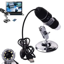8x LED Light Mini USB 50X-1000X Portable Magnifier USB Digital Microscope Endoscope Camera + Stand Gratis frakt