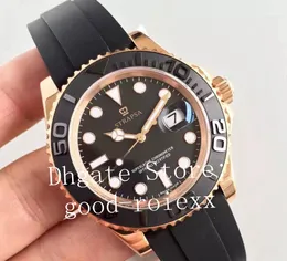 Luxe Rose Gold Saffier Horloges Heren Automatische Eta 3135 Horloge Mannen Duik Rubberen Band 126655 N V12 Versie 116655 Horloges