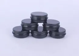 500 x 15g Tom Mini Black Aluminium Cream Jar Pot Nail Art Makeup Lip Gloss Tomma Kosmetiska Metallburkar Containrar SL25