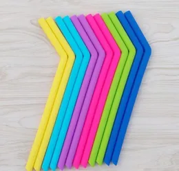 free shipping 9 Color Silicone drinking straws for cups food grade 25cm silicone straight bent straws straws drinking starws