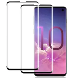 Für Samsung S10 E Plus, 9H Härte, Kantenkleber, kein Loch, Fingerabdruck, vollständige Abdeckung, Displayschutzfolie aus gehärtetem Glas, mit Einzelhandelsverpackung