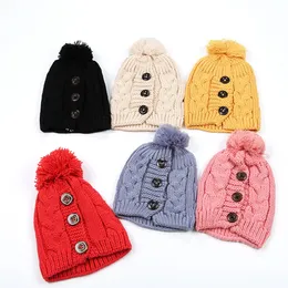 패션 여성 따뜻한 니트 모자 패션 겨울 귀 보호 버튼 트위스트 비니 모자 야외 소프트 스키 모자 파티 RRA2098 용품