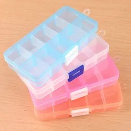 Cosmetic Organizer Plastic Storage Box Nail Art Gems Jewelry Beads Decoration Container 10 Slots Display Case Holder