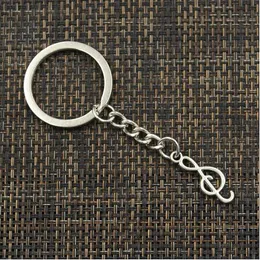 30pcs/lot Key Ring Keychain Jewelry Silver Plated Musical Note Charms pendant for Key accessories