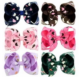 Rainbow Jojo kokony do włosów dla dziewczynek Hairclips Grosgrain Wstążka Bow klipy Kształt serca Kształt Hairpins Barrettes Kids Boutique Akcesoria do włosów A43