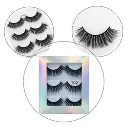 Ny 18mm 20mm 3Pairs Falska ögonfransar Fake Tjock Long 3D Mink Eyelashes Lashes Eyelash Extension Makeup