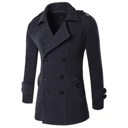 2019 Autumn Winter Male Brand Clothing Chaqueta Hombre Wool & Blends Men Trench Jacket Men Peacoat Mens Jackets and Coats M-XXL