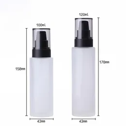 Classic 100ml 120ml Frosted Clear Glass Cream Bottle Eye Essential Oil Cosmetics Szklane butelki z balsam