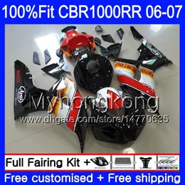 Enjeksiyon Gövde + Tankı HONDA CBR1000 RR CBR 1000 RR 2006 2007 276HM.31 CBR 1000RR 06-07 CBR1000RR 06 07 OEM Marangozluk sıcak satış siyah kiti