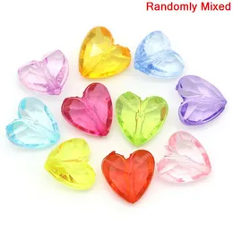 Doreen Box hot- Acrylic Spacer accessory Beads Heart Mixed 12x12mm Hole Approx 1.3mm