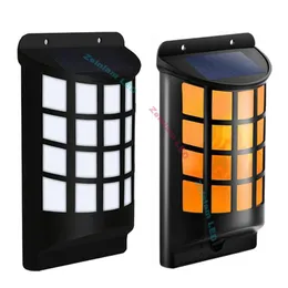 Solflamljus utomhus, Aityvert Vattentät Flimrande Flamväggsljus med mörk sensor Auto ON / OFF 66 LED Solar Powered Night Lights