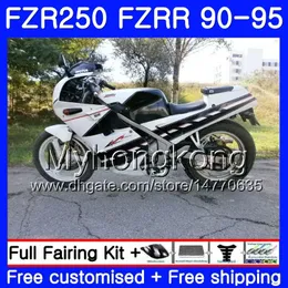 FZRR för Yamaha FZR-250 FZR 250R FZR250 90 91 92 93 94 95 250HM.15 FZR 250 FZR250R 1990 1991 1992 1993 1994 1995 Vit Hot Fairing Kit