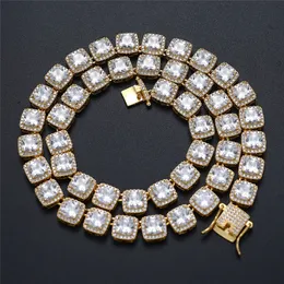 18-24inch Hip Hop Bling мода цепи ювелирные изделия Мужчина Позолоченный CZ теннис Link цепь ожерелье Алмазного Iced Out Chian ожерелье