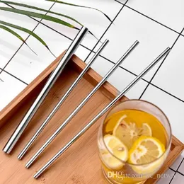 215*6MM Durable Stainless Steel Straight Drinking Straws Metal Bar Family kitchen Eco Friendly Drinking Tool For Bar Party Quickily Delivery