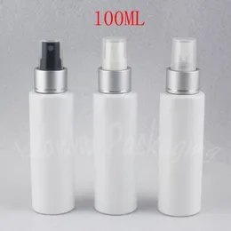 100ML White Flat Shoulder Plastic Spray Bottle , 100CC Empty Cosmetic Container , Water / Toner Sub-bottling ( 50 PC/Lot )