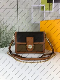 DAUPHINE MM Clutch bag Lona mensageiro bolsa feminina couro genuíno designer bolsa tiracolo bolsa tiracolo bolsa de mão