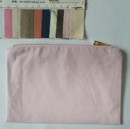 スクリーン印刷のためのライトピンク10オンスキャンバスメイクアップ収納バッグ綿の化粧品オルガイザーバッグ