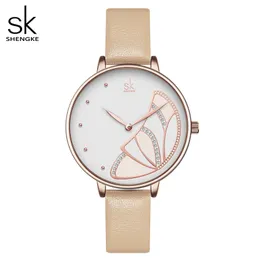 Shengke New Women Luxury Brand Watch Simple Quartz Lady Waterproof Wristwatch女性ファッションカジュアルウォッチクロックReloj Mujer