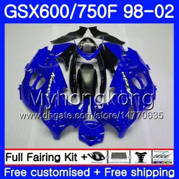 هيكل لسوزوكي GSXF 750 600 GSXF750 1998 1999 2000 2001 2002 292HM.60 GSX 600F 750F أزرق لامع جديد KATANA GSXF600 98 99 00 01 02 Fairing