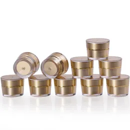 5G GOLD Tom Refillable Cream Acrylic Jar Plast Kosmetisk Förpackningsflaska För Makeup Produkt Snabb leverans F3204