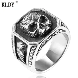 KLDY Gothic men's ring biker skull ring viking stainless steel eagle male rings men jewelry bague homme Titanium steel drop ship