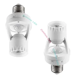 E27 PIR Induzione Sensore di movimento a infrarossi Supporto base lampada LED Con interruttore di controllo della luce Adattatore portalampada da 60 W per lampadina