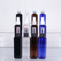 100ml x 50ミストスプレー噴霧器ポンププラスチック容器100 ccファインミストスプレー香水瓶黒四角の空の化粧品のボトル