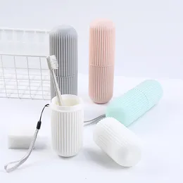 Ny trädgård Creative Portable tandkräm tandborste hållare fall glidande strip bakside förvaringslåda plast par badrum tillbehör