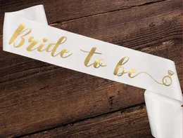 För Bachelorette Kvinnor Sashes Gold Letter Bride Att vara Satin Sash Bridal Shower Wedding Hen Party Decoration Supplies