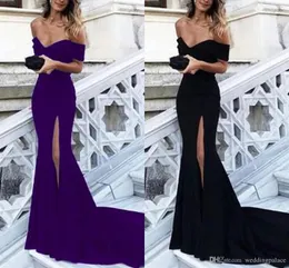 Leg Slit Sexy Long Mermaid Off Shoulder Prom Special Ocn Dresses Formal Evening Gowns Robes De Soire