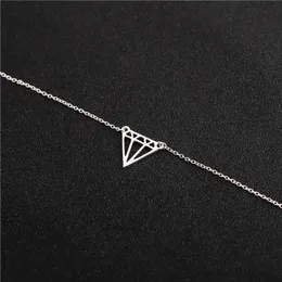 Skär öppen platt linje Subulat trianglar diamantarmband minimalistiska enkla geometriska polygon hexagon lager rombkotte armband