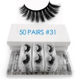 50 pares Atacado massa Mink cílios macios 3d Lashes 100% livre de crueldade Natural Longo Falso maquiagem pestana Extensão Cílios Boas