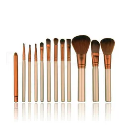 Professionella sminkborstar Set Powder Foundation Eyeshadow Blusher Brushes Kit med Box Cosmetic Makeup Tools 12st/Set Juego de Brochas de Maquillaje.