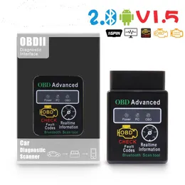 Biltillbehör OBD2 ELM327 V2.1 v1.5 Bluetooth HH OBD2 ELM 327 Diagnostisk verktyg Bil OBD Android för OBD2-protokoll