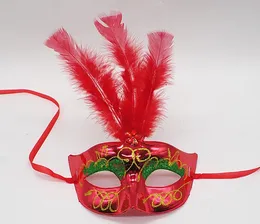 Maskfjädrar Bröllopsfest Masker Masquerade Mask Venetian Mask Kvinnor Lady Sexiga Masker Karneval Mardi Gras Kostym GB843