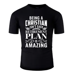 남성 티셔츠 패션 기독교인은 쉬운 퇴직 계획 남성을위한 셔츠 자연 여성 T 셔츠 o 목 homme