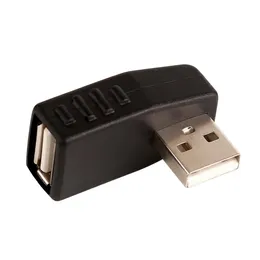 ZJT44 90 Degree USB 2.0 A Male To Female Right Adapter USB 2.0 AM/AF Connector For Laptop PC Computer Black