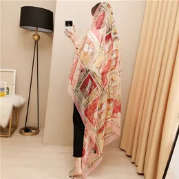 Scarves Female Wild Silk Scarves Four Seasons Yourou European Style Character Mönster Scarf Shawl Dual Oversized Spring and Summer22