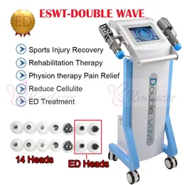 ESWT Shockwave Teauty Machine Therapy Two Two Beanles يمكن أن تعمل معا / تصديق موجة العلاج الطبيعي آلة للعلاج