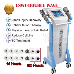 ESWT shockwave beauty machine therapy two handles can work together/shock wave physiotherapy machine for ED treatment