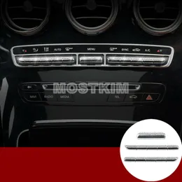 Rhinestone Style Center Console Control Button Trim Cover For Benz C Class W205
