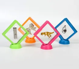 9*9*2 cm PET-Membran Schmuck Ring Anhänger Display Stand Halter Verpackung Box Schützen Schmuck Stein Schwimmende fall SN1328