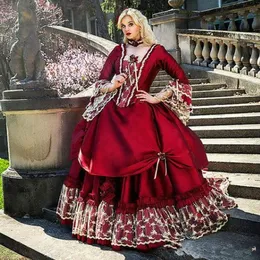 Princess Medieval Fantasy Quinceanera Dresses Victorian Halloween masquerade Prom Dress Ball Gown Queen Puffy Red vestidos de quinceañera