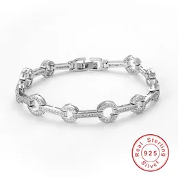 2019年の最新デザイン925スターリングシルバー18cmチェーンPave Cubic Zirconia Crystal Fashion Ladies Bracelet for Women Girl Gift