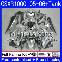 키트 + 탱크 SUZUKI GSXR-1000 용 1000CC GSXR 1000 silvry 회색 고온 05 06 본체 300HM.24 GSX-R1000 1000 CC GSX R1000 K5 GSXR1000 2005 2006 페어링