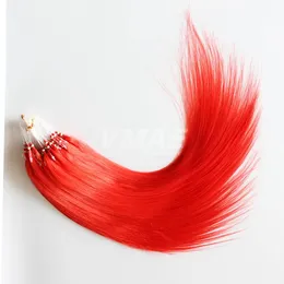 VMAE Virgin Brazylijski Micro Ring Loop Extensions Hair Extensions Micro Link Koraliki Ludzkie Włosy Przedłużanie Jedwabisty Prosta Keratyna Fusion Ombre Red Blonde