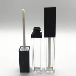 8ml labelo vazio tubos de brilho claros lipgloss embalagem recipiente recipiente frascos quadrados mate preto batom líquido óleo tubo sn532