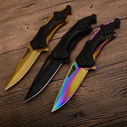 Drop shipp 3 Styles Blade Assisted Opening Pocket Flipper Folding Knife 440C Titanium Coated Blades Steel + Aluminum Handle Knives